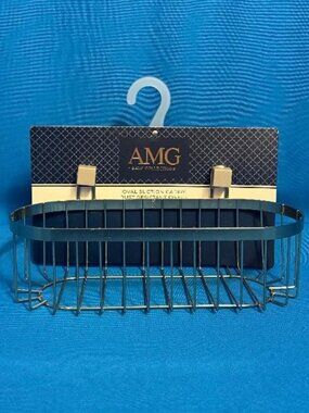 NEW AMG BATH COLLECTIONS OVAL SUCTION CADDY CHROME COLOR & RUST RESISTANT FINISH